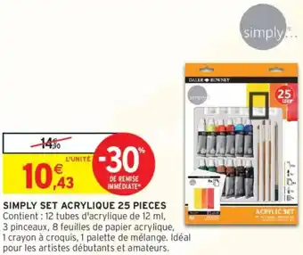 Intermarché BIC Simply set acrylique offre