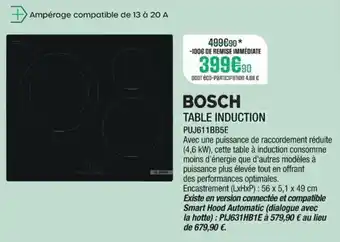 Extra BOSCH Table induction puj611bb5e offre