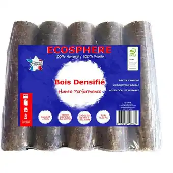 Carrefour Lot de 5 bûches de bois compressé offre