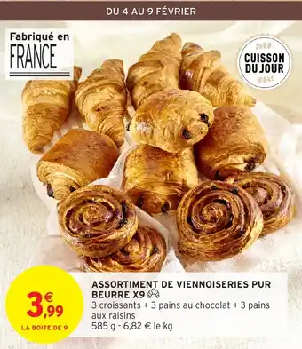 Intermarché Express Assortiment de viennoiseries pur beurre x9 offre