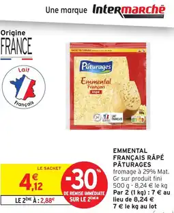 Intermarché Express PÂTURAGES Emmental français rapé offre