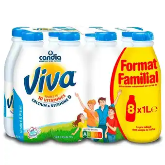 Carrefour Market CANDIA Lait U.H.T. demi-écrémé Viva Format Familial offre