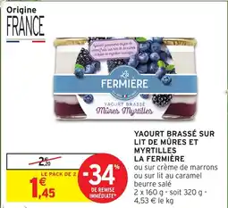 Intermarché Express LA FERMIÈRE Yaourt brassé sur lit de mûres et myrtilles offre