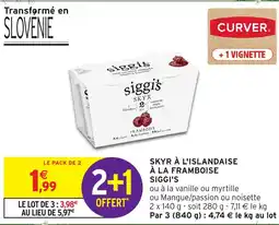 Intermarché Express SIGGI'S Skyr à l'islandaise à la framboise offre