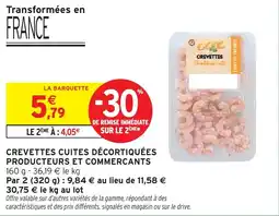 Intermarché Express Crevettes cuites décortiquées producteurs et commercants offre