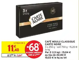 Intermarché Express CARTE NOIRE Café moulu classique offre