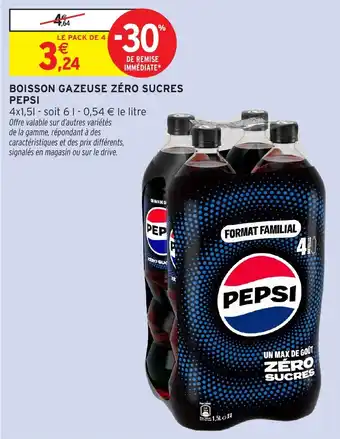 Intermarché Express PEPSI Boisson gazeuse zéro sucres offre