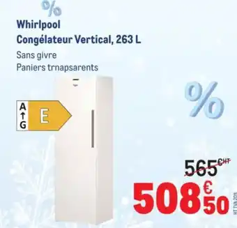 METRO WHIRPOOL Congélateur Vertical offre