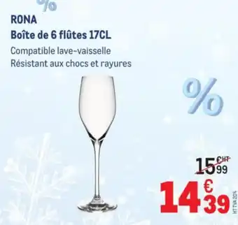 METRO RONA Boîte de 6 flûtes offre