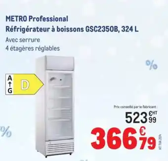 METRO METRO PROFESSIONAL Réfrigérateur à boissons GSC2350B offre