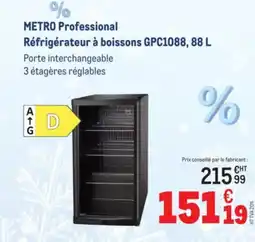 METRO METRO PROFESSIONAL Réfrigérateur à boissons GPC1088 offre