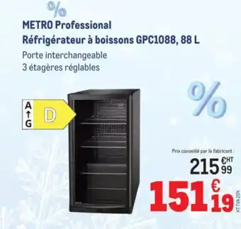 METRO METRO PROFESSIONAL Réfrigérateur à boissons GPC1088 offre