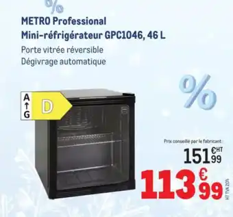 METRO METRO PROFESSIONAL  Mini-réfrigérateur GPC1046 offre