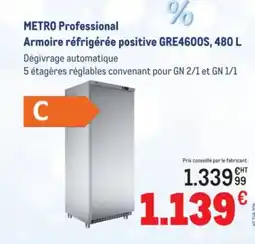 METRO METRO PROFESSIONAL Armoire réfrigérée positive GRE4600S offre