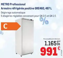 METRO METRO PROFESSIONAL Armoire réfrigérée positive GRE460 offre