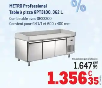 METRO METRO PROFESSIONAL Table à pizza GPT3100, offre