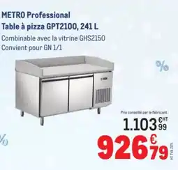 METRO METRO PROFESSIONAL Table à pizza GPT2100 offre