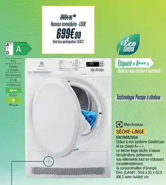 Proxi Confort ELECTROLUX Sèche-linge ew7h5829sb offre