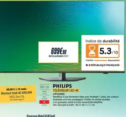 Proxi Confort PHILIPS Téléviseur led 4k 43pus8909 offre