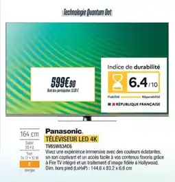 Proxi Confort PANASONIC Technologie Quantum Dot r led 4k tv65w83ae6 offre