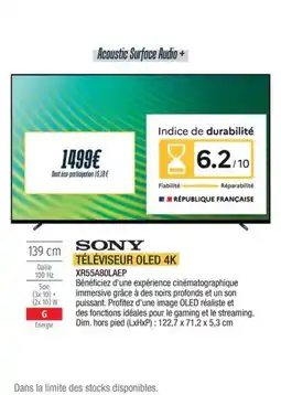 Proxi Confort SONY  Téléviseur oled 4k xr55a80laep offre