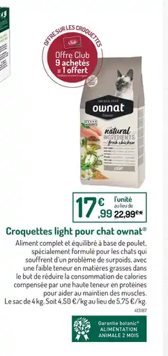 Botanic ownat Croquettes light pour chat offre