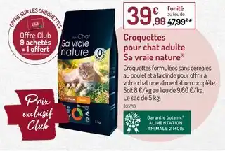 Botanic Sa vraie nature Croquettes pour chat adulte offre