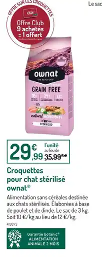 Botanic ownat Croquettes pour chat stérilisé offre