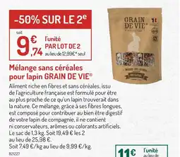 Botanic Grain de vie Mélange sans céréales pour lapin offre