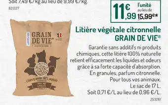 Botanic Litière végétale citronnelle offre