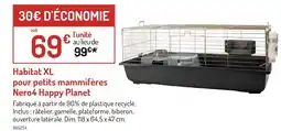 Botanic Habitat XL pour petits mammifères Nero4 Happy Planet offre