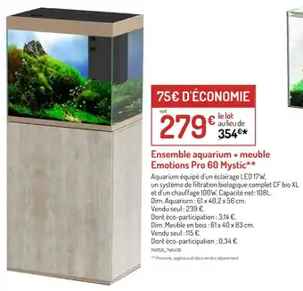 Botanic Ensemble aquarium + meuble Emotions Pro 60 Mystic offre