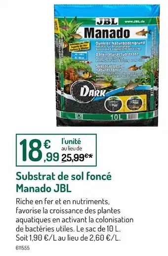 Botanic JBL Substrat de sol foncé Manado offre