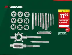 Lidl Parkside set de filetage et taraudage offre