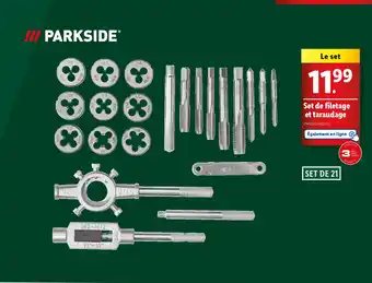 Lidl Parkside set de filetage et taraudage offre