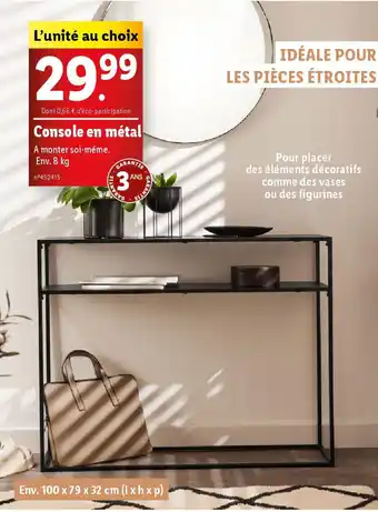 Lidl Livarno home console en metal offre