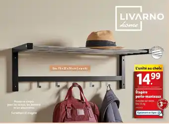 Lidl Livarno home etagere porte manteaux offre