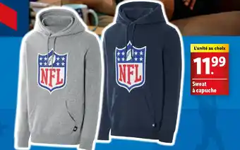 Lidl Nfl sweat a capuche offre