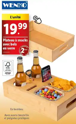 Lidl Wenko plateau a snacks avec bols en verre offre