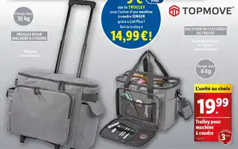 Lidl Topmove trolley pour machine a coudre 6 compartiments offre