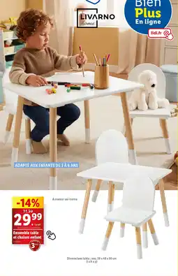 Lidl Livarno home ensemble table et chaises enfant offre