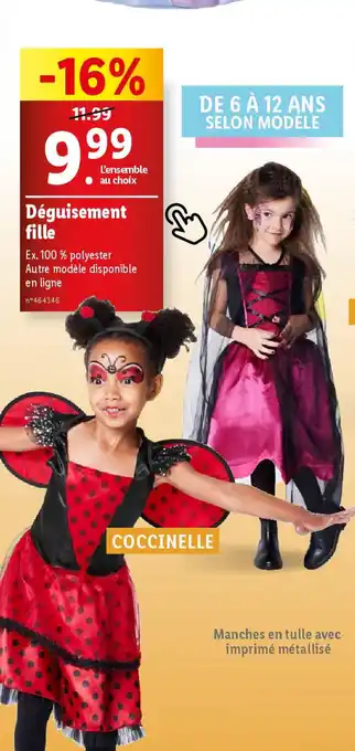 Lidl Deguisement fille offre