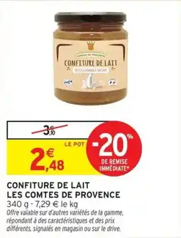 Intermarché Confiture de lait les comtes de provence offre