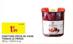 Intermarché Confiture pêche de vigne thomas le prince offre