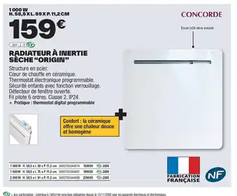 Brico Dépôt Radiateur à inertie seche origin offre