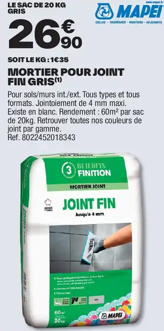 Brico Dépôt Mortier pour joint fin gris offre