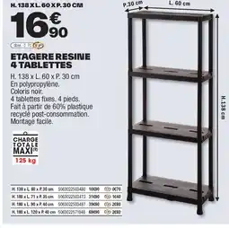 Brico Dépôt Etagere resine 4 tablettes offre