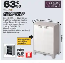 Brico Dépôt Armoire basse résine malo offre