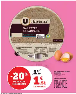 U Express Galettes de sarrasin offre