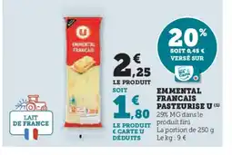 U Express Emmental francais pasteurise u offre